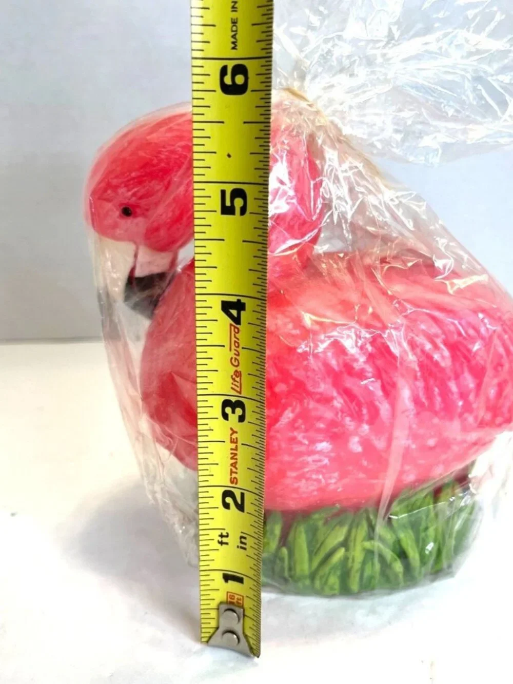 VTG Pink Flamingo Bird Candle Tropical Florida Palm Island Home Décor Wax NWT